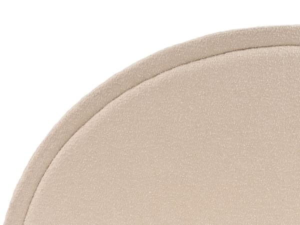 Seng Beige Bouclé polstret spileramme 160 x 200 cm høy rund sengegavl Retro soveromsmøbler utstyr