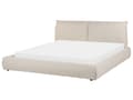 Miniatyrbillede 1 af 11: Seng Beige Stof 160 x 200 cm Moderne Dobbeltseng To Mands Seng Lav Sengeramme Minimalistisk Design