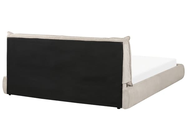 Seng Taupe Fløjl 180 x 200 cm Moderne Dobbeltseng Stof To Mands Seng Lav Sengeramme Minimalistisk Design