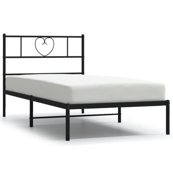 vidaXL sengeramme med sengegavl 80x200 cm metal sort