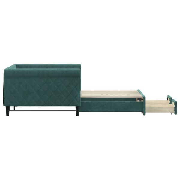 vidaXL Dagbädd utdragbar med lådor mörkgrön 100x200 cm sammet