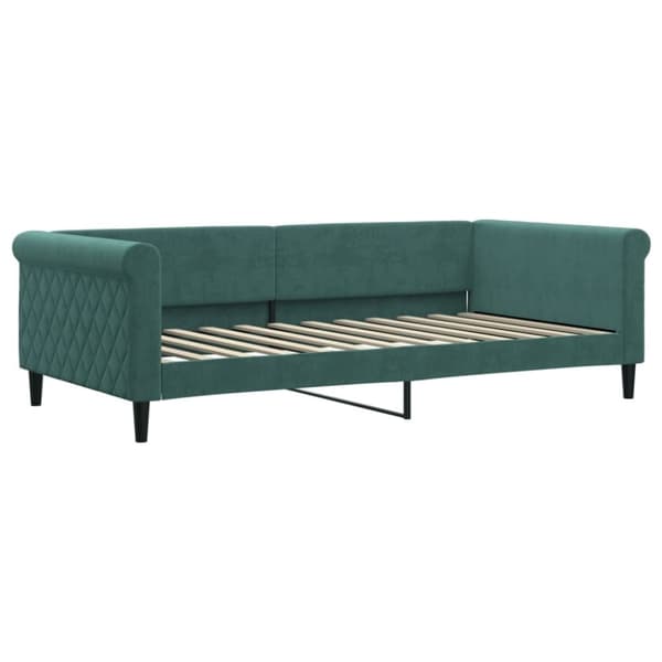 vidaXL Dagbädd utdragbar med lådor mörkgrön 100x200 cm sammet