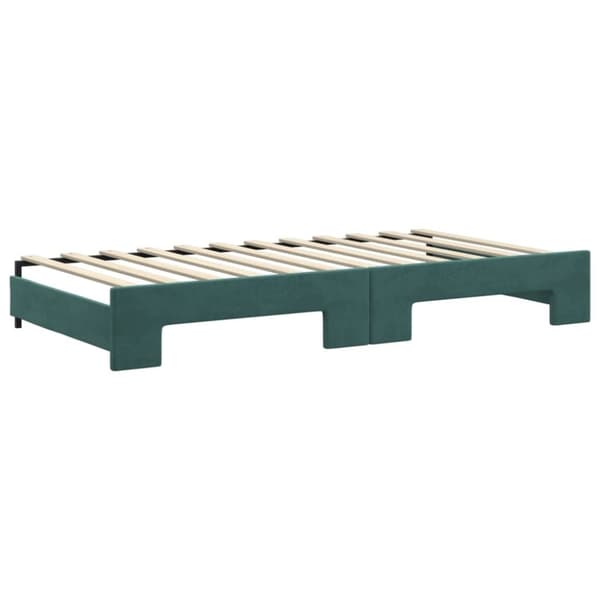 vidaXL Dagbädd utdragbar med lådor mörkgrön 100x200 cm sammet