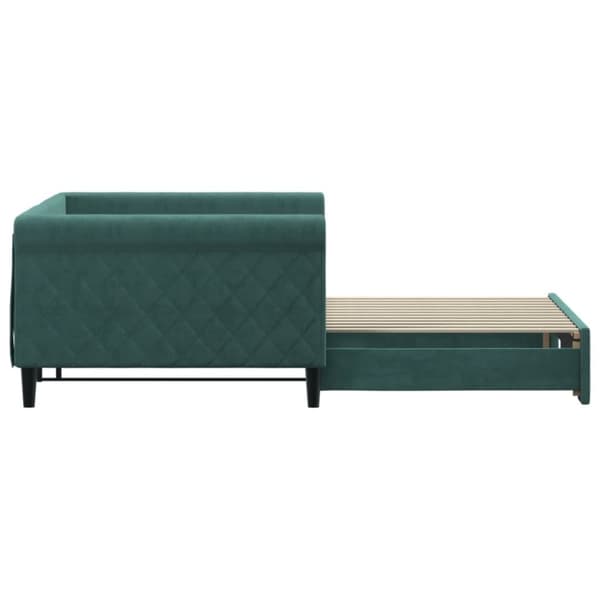 vidaXL Dagbädd utdragbar mörkgrön 100x200 cm sammet