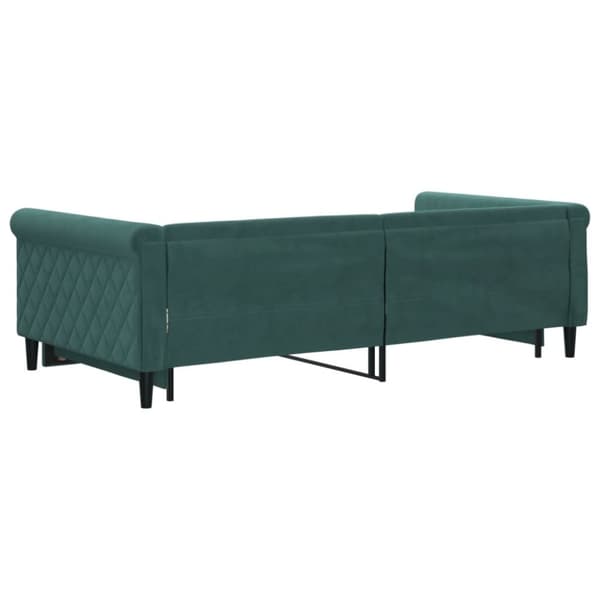 vidaXL Dagbädd utdragbar mörkgrön 100x200 cm sammet