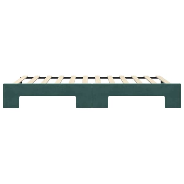 vidaXL Dagbädd utdragbar mörkgrön 100x200 cm sammet