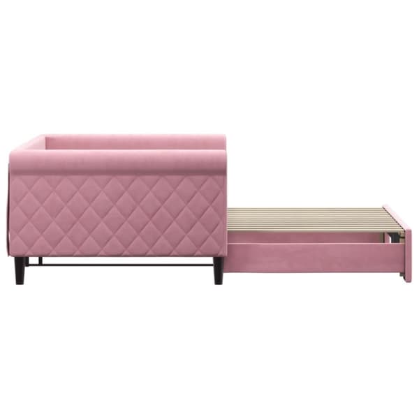 vidaXL Dagbädd utdragbar rosa 100x200 cm sammet