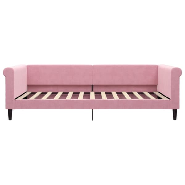 vidaXL Dagbädd utdragbar rosa 100x200 cm sammet