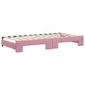 Miniatyrbild 7 av 11: vidaXL Dagbädd utdragbar rosa 100x200 cm sammet