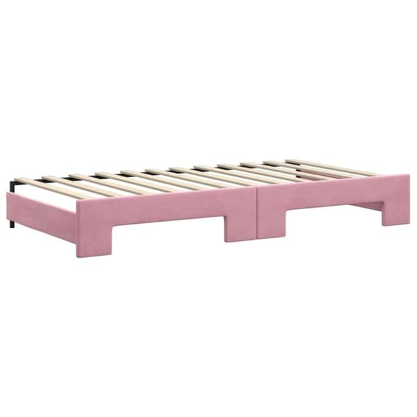 vidaXL Dagbädd utdragbar rosa 100x200 cm sammet