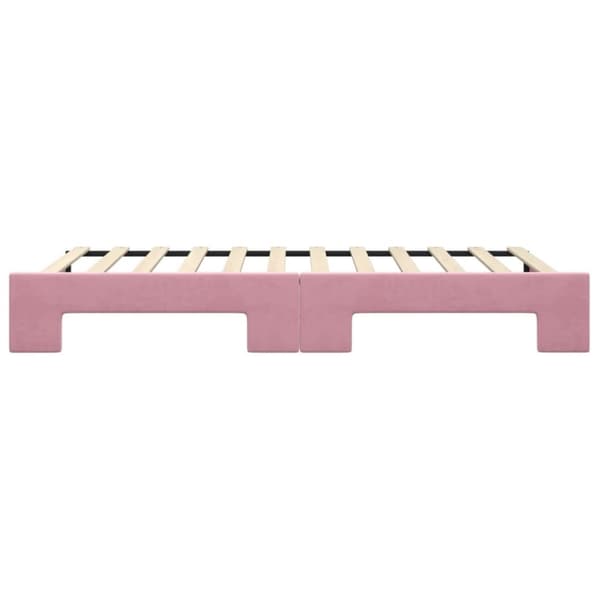 vidaXL Dagbädd utdragbar rosa 100x200 cm sammet