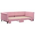 Miniatyrbild 2 av 11: vidaXL Dagbädd utdragbar rosa 100x200 cm sammet
