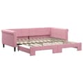 Miniatyrbild 1 av 11: vidaXL Dagbädd utdragbar rosa 100x200 cm sammet