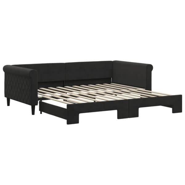 vidaXL Dagbädd utdragbar svart 100x200 cm sammet