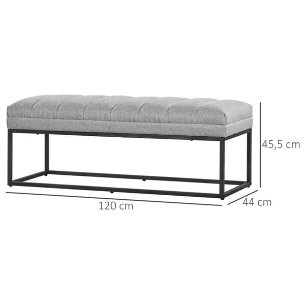 Rootz industrielt designbænk - Sengebænk - Stue - Boligmøbler - Siddeløsning - Linnedstof - Metalben - Pink + Sort - 120L x 44W x 45,5H cm