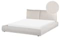 Miniatyrbillede 1 af 11: Vandseng lys beige 160 x 200 cm standard fløjlspolstring polstret hovedgærde moderne