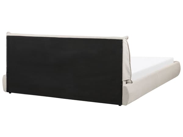 Vattensäng Beige Polyestertyg Klädsel 180 x 200 cm med Madrass med Tjock Vadderad Huvudgavel Fotgavel Klassisk Stil Sovrum
