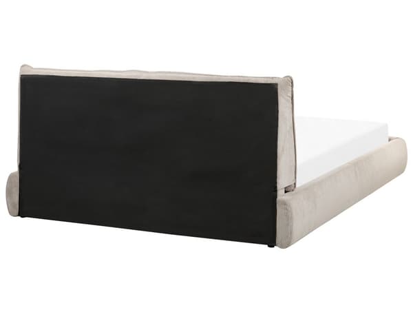 Vattensäng Taupe Manchesterklädsel 160 x 200 cm med madrass med tjock vadderad huvudgavel Fotbräda Modern stil Sovrum