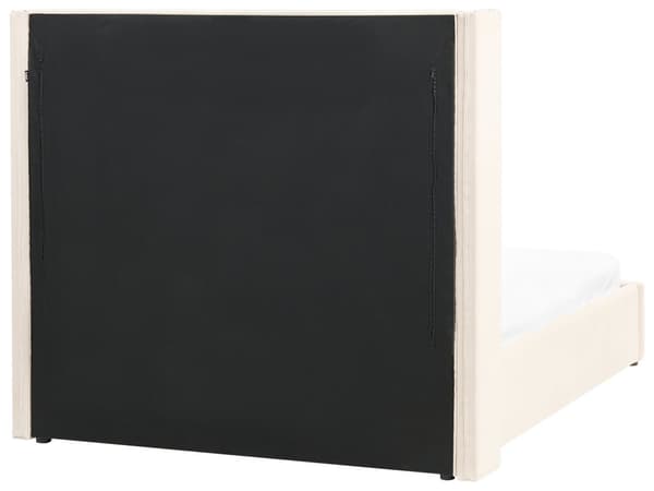 Parisänky luonnonvalkoinen sametti verhoiltu 140 x 200 cm sälepohja säilytystila napitettu verhoilunaulat retro tyyli