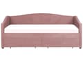 Miniatyrbilde 7 av 11: Daybed Rosa Stofftrekk med 2 skuffer spileramme 90 x 200 cm moderne enkeltseng gjesterom barneværelse ungdomsrom utstyr