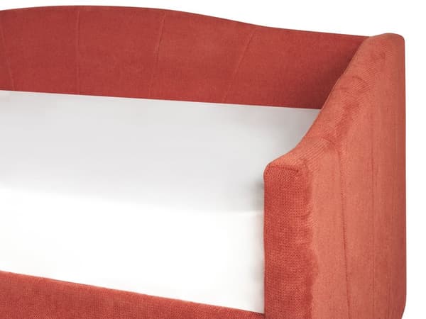 Daybed Rød Stofftrekk med 2 skuffer Spileramme 90 x 200 cm Moderne Enkeltseng Gjesterom Barnerom Ungdomsrom Utstyr