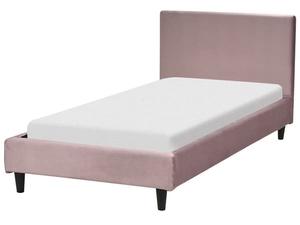 Enkeltseng Rosa Fløyel 90 x 200 cm Lamellramme Moderne design Soverom