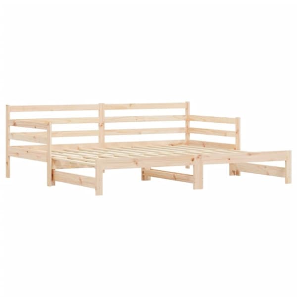 vidaXL Uttrekkbar dagseng 90x200 cm heltre furu