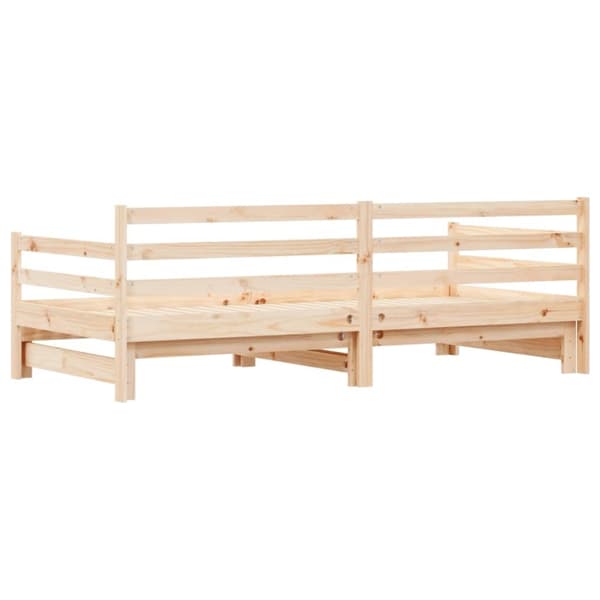vidaXL Uttrekkbar dagseng 90x200 cm heltre furu