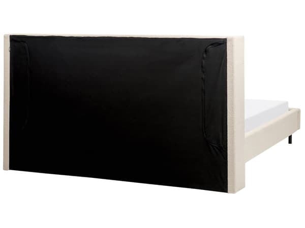 Parisänky beige buklee verhoiltu metallijalat 180 x 200 cm sälepohja tikattu pääty moderni tyyli