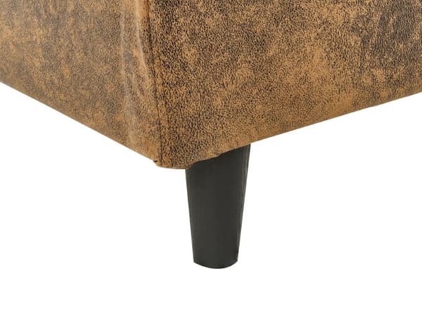 Dobbeltseng Brun Imitert skinn 140 x 200 cm Lamellramme Moderne design Soverom