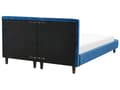 Miniatyrbilde 6 av 11: Dobbeltseng Marineblå Fløyel 140 x 200 cm Lamellramme Moderne design Soverom