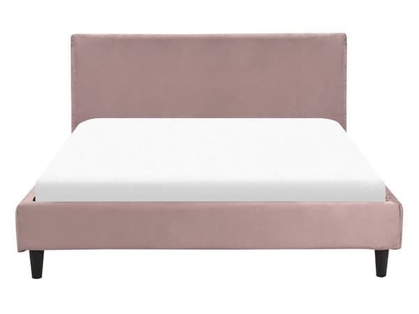 Dobbeltseng Rosa Fløyel 140 x 200 cm Lamellramme Moderne design Soverom