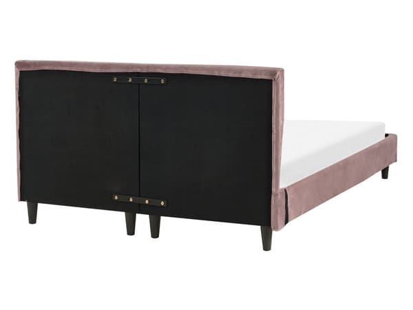 Dobbeltseng Rosa Fløyel 140 x 200 cm Lamellramme Moderne design Soverom