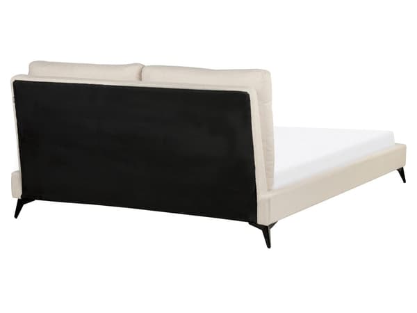 Dubbelsäng 160 x 200 cm Beige Boucle Lamellbas Sängram Modern