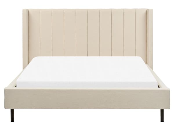Dubbelsäng 160 x 200 cm Sängram Beige Boucle Lamellbas