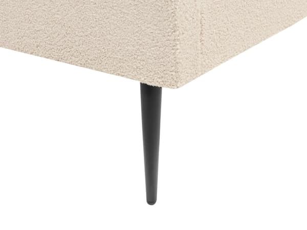 Dubbelsäng Beige Boucle Klädsel 140 x 200 cm Gyllene Ben Sänggavel Lamellbotten Minimalistisk