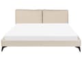Miniatyrbillede 5 af 11: Seng Beige Boucle 180 x 200 cm Moderne Dobbeltseng Polstret To Mands Seng Lav Sengeramme Minimalistisk Design