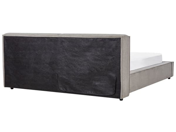 Dobbeltseng Grå Stoff 180 x 200 cm med lamellbunn polstret hodegjerde for moderne soverom