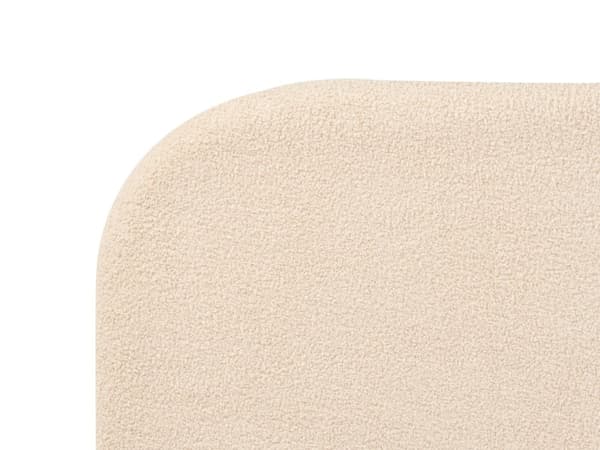 Seng Beige Boucle 140 x 200 cm Moderne Trekvart Seng Polstret Halvandenmandsseng Lav Sengeramme Minimalistisk Design