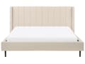 Miniatyrbillede 5 af 11: Seng Beige Boucle 180 x 200 cm Moderne Dobbeltseng Polstret To Mands Seng Lav Sengeramme Minimalistisk Design