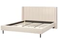 Miniatyrbillede 6 af 11: Seng Beige Boucle 180 x 200 cm Moderne Dobbeltseng Polstret To Mands Seng Lav Sengeramme Minimalistisk Design