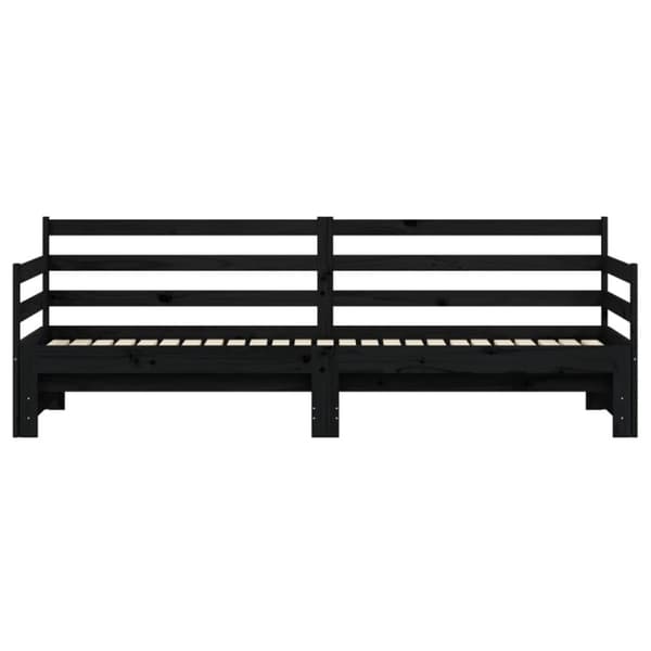 vidaXL Vuodesohva rullilla musta 80x200 cm täysi mänty