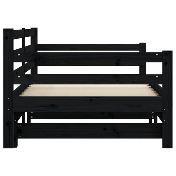 vidaXL Vuodesohva rullilla musta 80x200 cm täysi mänty