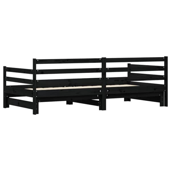 vidaXL Vuodesohva rullilla musta 80x200 cm täysi mänty