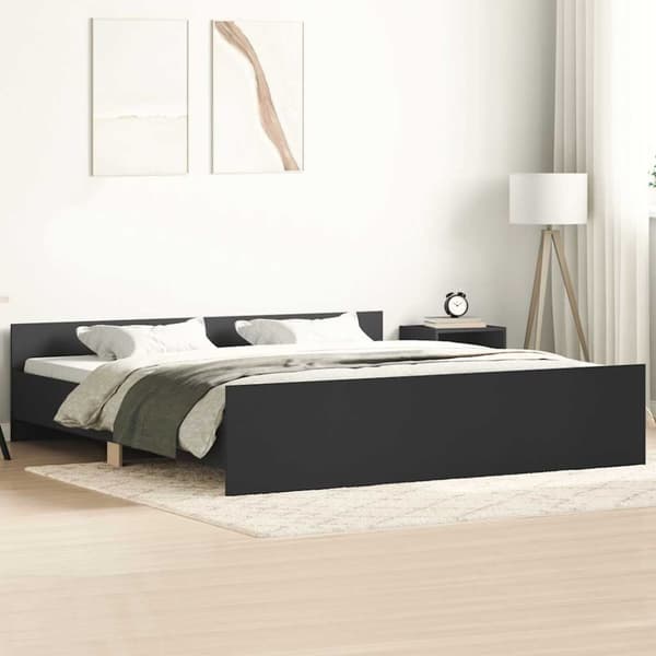 vidaXL Sengeramme med hode- og fotgavl svart 180x200 cm