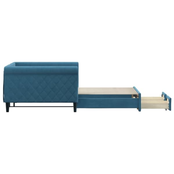 vidaXL daybed med udtræk og skuffer 100x200 cm velour blå