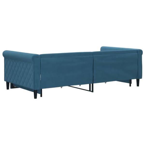 vidaXL daybed med udtræk og skuffer 100x200 cm velour blå