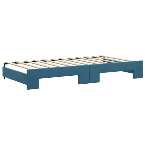 vidaXL daybed med udtræk og skuffer 100x200 cm velour blå