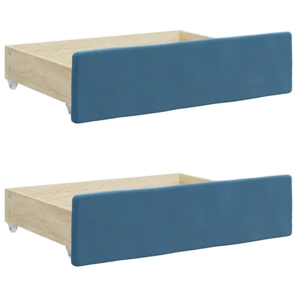 vidaXL daybed med udtræk og skuffer 100x200 cm velour blå