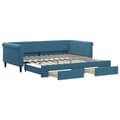 Miniatyrbillede 1 af 11: vidaXL daybed med udtræk og skuffer 100x200 cm velour blå